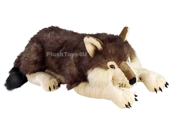 large stuffed wolf