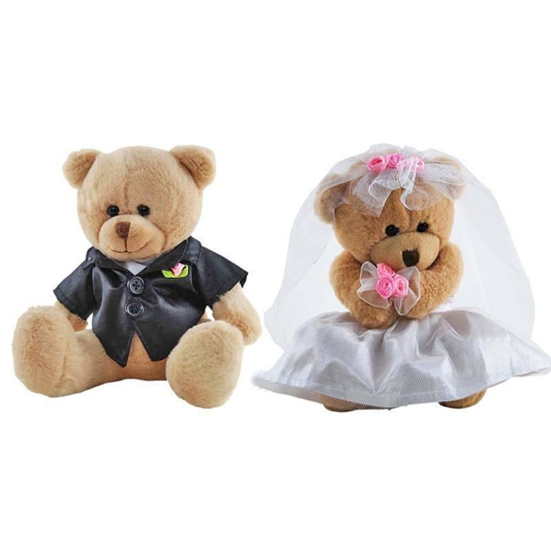 bride and groom stuffed animals