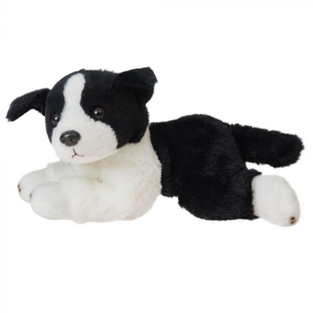 black and white border collie stuffed animal