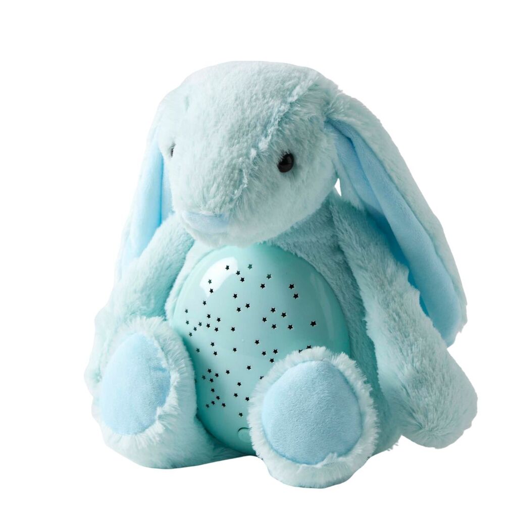 Jiggle and Giggle Blue Bunny Plush Night Light toy, 27cm