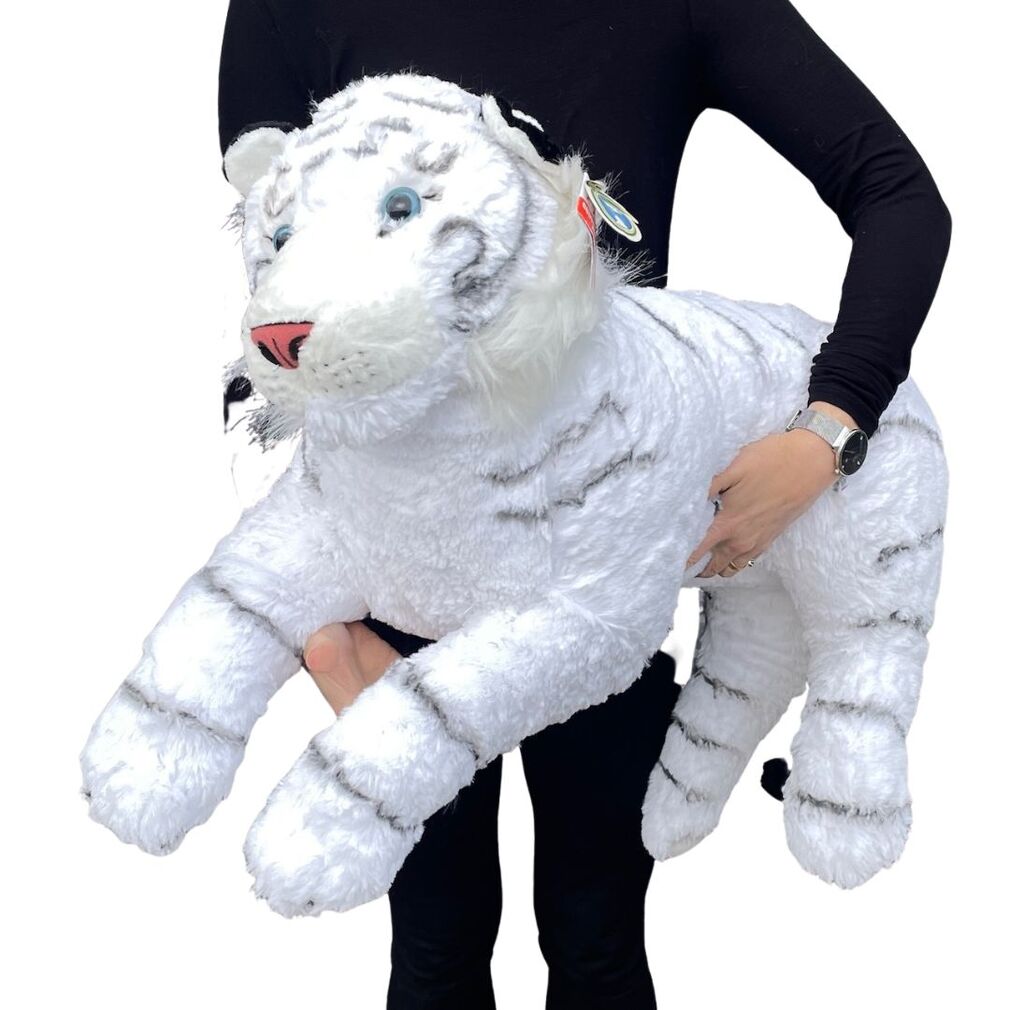 large stuffed white tiger