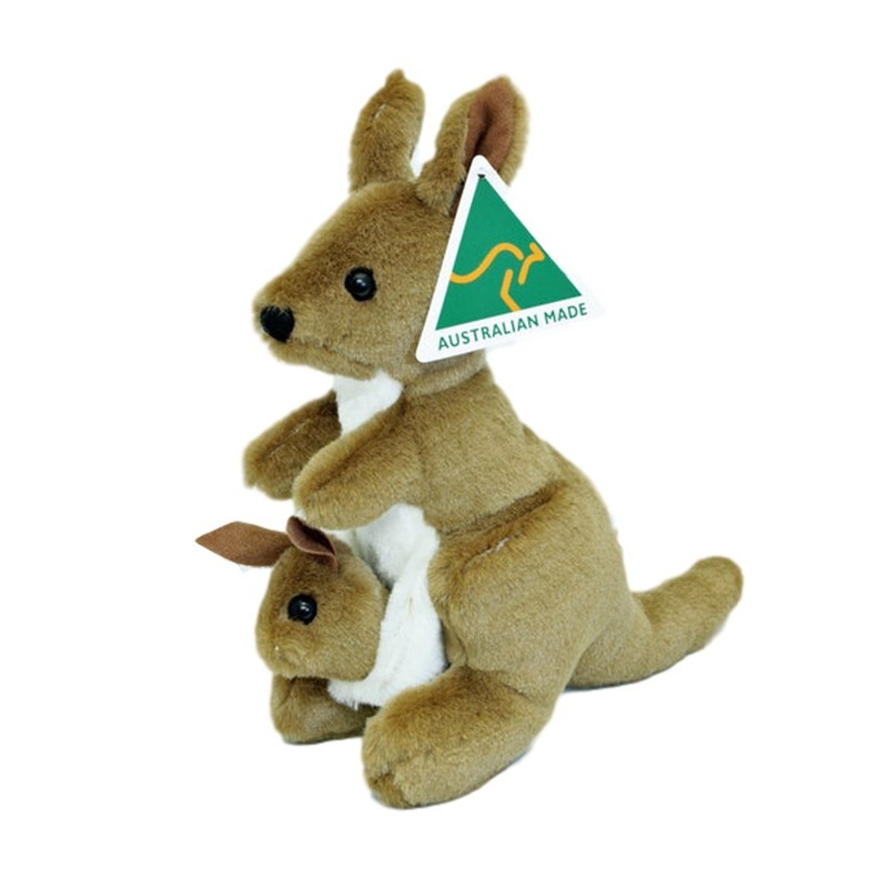 stuffed kangaroo with joey