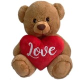 Belle Bear with 'Love' Heart Brown - Elka