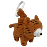 Knitted Tiger Pram Toy - Orange