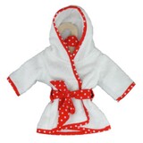 Dolls dressing-gown red trim - Hopscotch Collectables