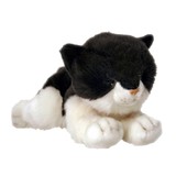 Black and White Tabby Cat Kitten stuffed animal|Smudge|Medium|soft toy ...