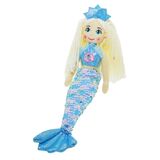 Blue Mermaid Doll with Crown - Cotton Candy